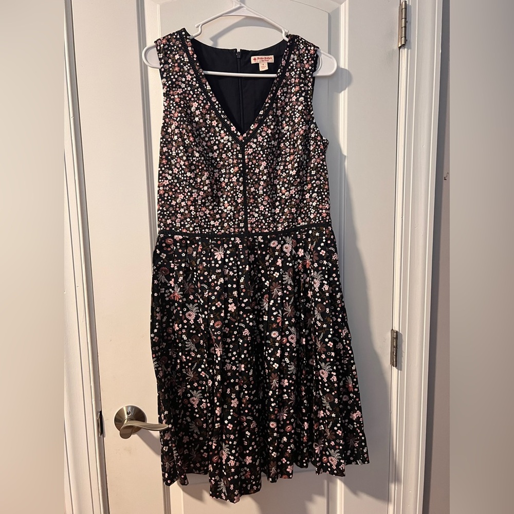 Brooks Brothers Black and Pink Floral Mini Dress